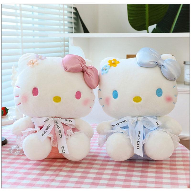 Cute Flower Kt Cat Plush Doll Wholesale Stuffed Toy Katie Cat Doll Collectible Gift