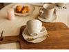 French Retro Embossed Ceramic Coffee Cup & Saucer Set for Afternoon Tea or Latte Art