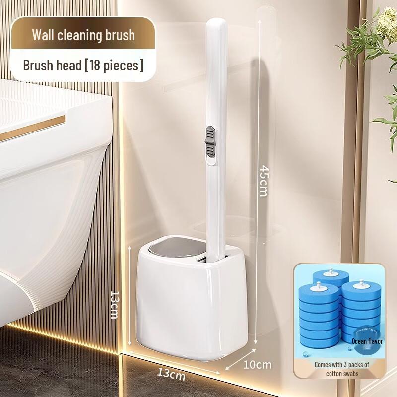 cmaos Disposable Wall-Mounted Toilet Brush with 18 Refills