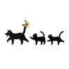 3Pcs Set Cute Cat Outdoor Statues Butterfly Decorative Animal Garden Ornaments  Home Decoration