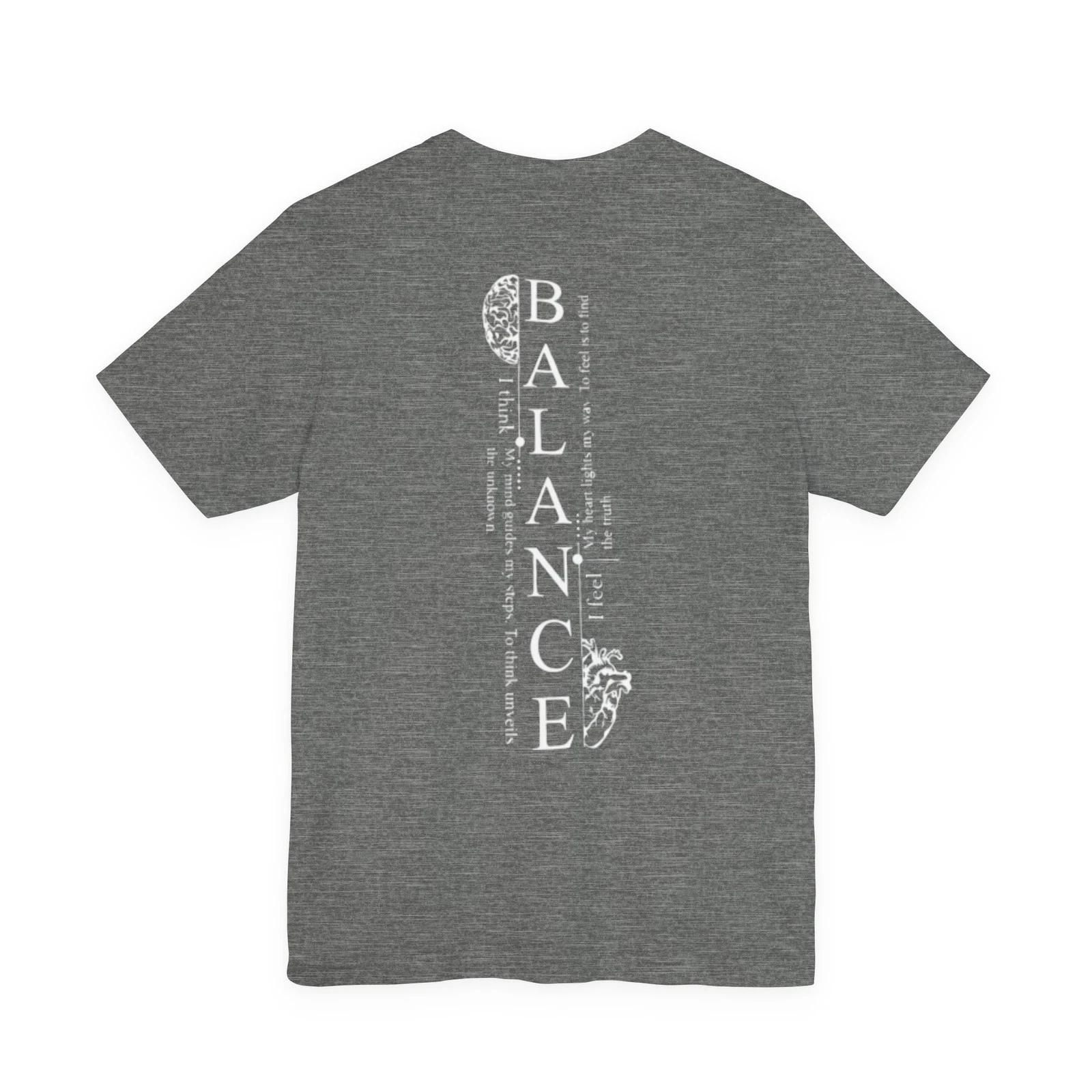 Balance Vertical Text T-Shirt | Yoga Mindfulness Tee 3XL