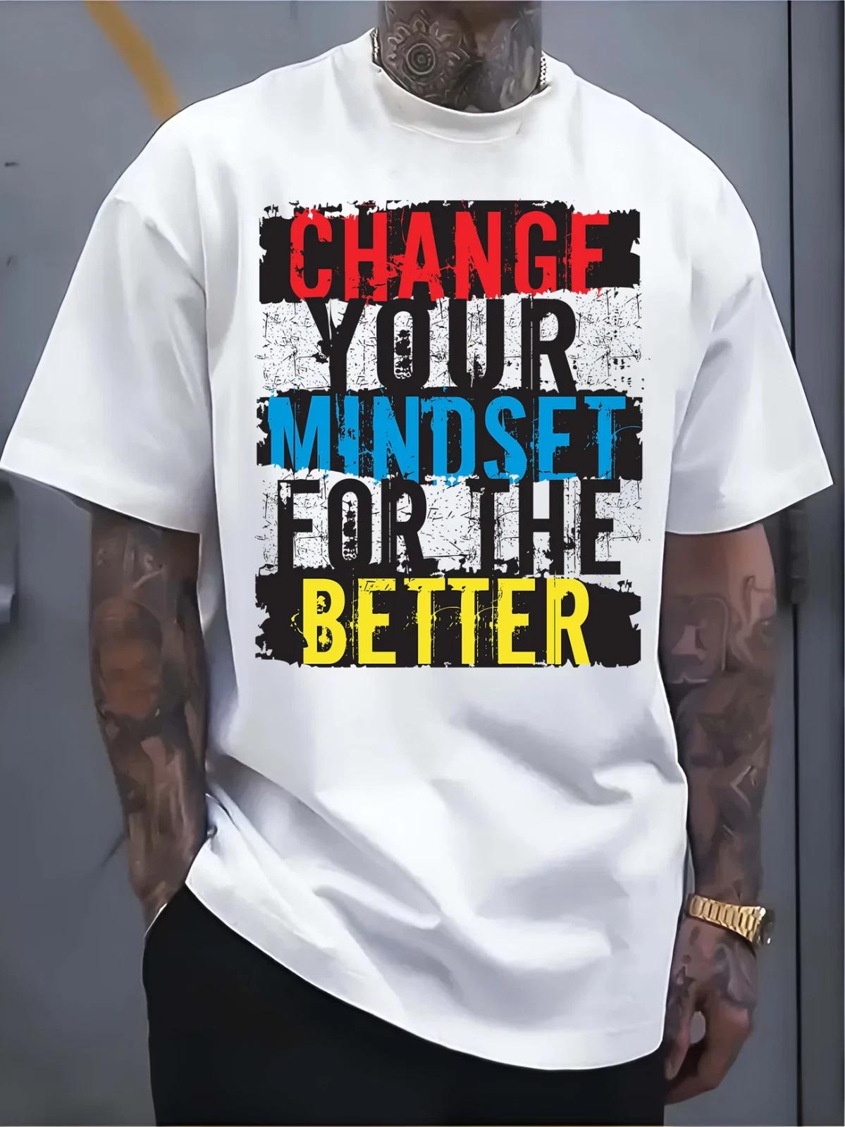 Men s Pure - Cotton White T - shirt: Mindset Revolution: Bold Cotton Tee XS