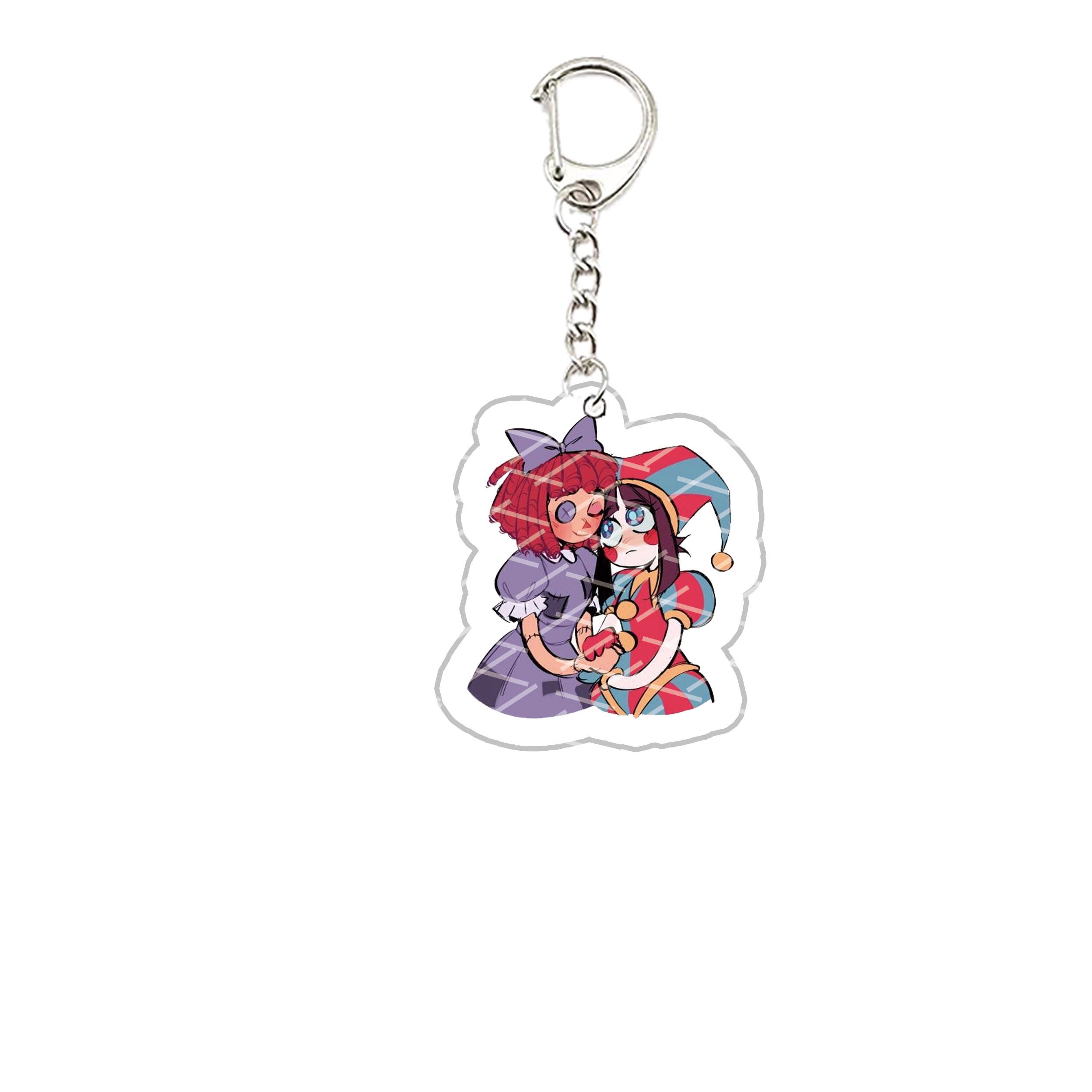 

Acrylic The Amazing Digital Circus Keychain Pomni Jax Ragatha Gangle Kinger Keyring Key Chain for Accessories Bag Fans Gift