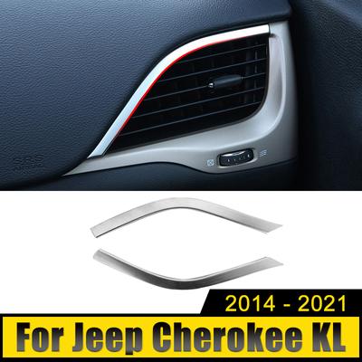 Pour Jeep Cherokee KL 2014 2015 2016 2017 2018 2019 2020 2024 ABS Voiture Tableau de Bord Supérieur Grille de Ventilation d'Air Conditionné Couvercle Garniture Autocollants