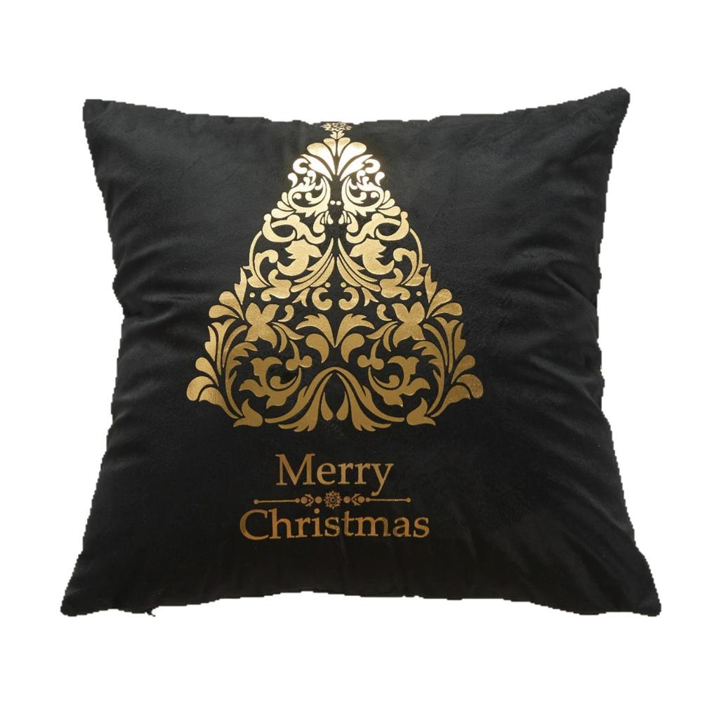 Christmas Atmosphere Bronzing Craftsmanship Festive Feel Pillow Cover Fabric Soft and Comfortable Home Sofa Pillow Bedside Cushion