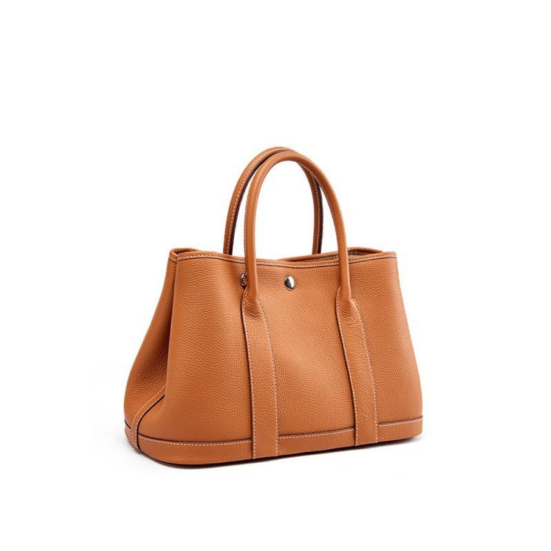 

High End Versatile Garden Top Leather Handheld Bucket Bag Women Large Capacity Single Shoulder Crossbody 31x14x20cm