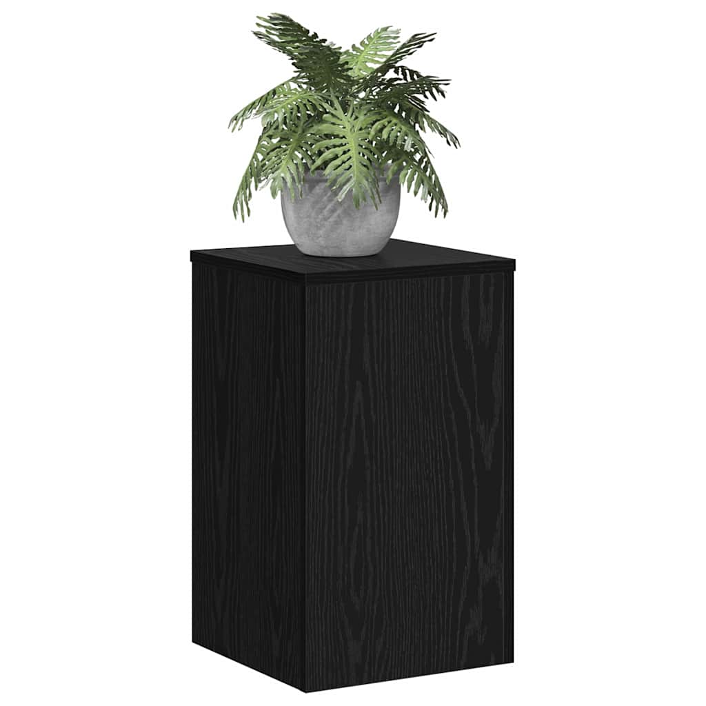 Plant Stand 2 Pcs Black Oak Look 30 X 30 X 50 Cm