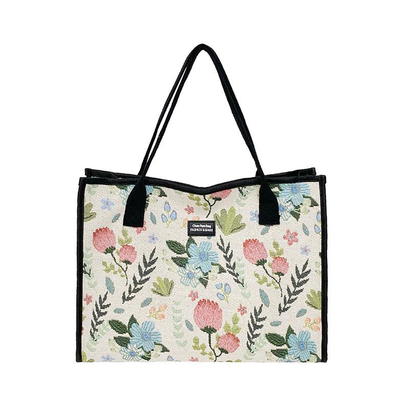 Summer small fresh floral tote bag women's 2025 fashion new product shoulder underarm bag tote bag