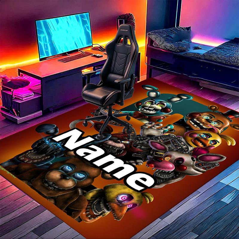 Custom Name Personalized Five Nights at Freddy's Print Carpet, Versatile Home Decor Rug, for Playroom, Apartment, Balcony, Entryway, Hallway Gift