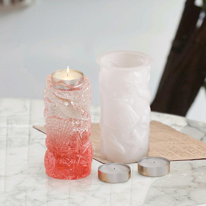 Shell Shaped Candle Silicone Mold 3D Aromatherapy Handmade Candle Handicraft Mold Starfish Gypsum Home Decoration