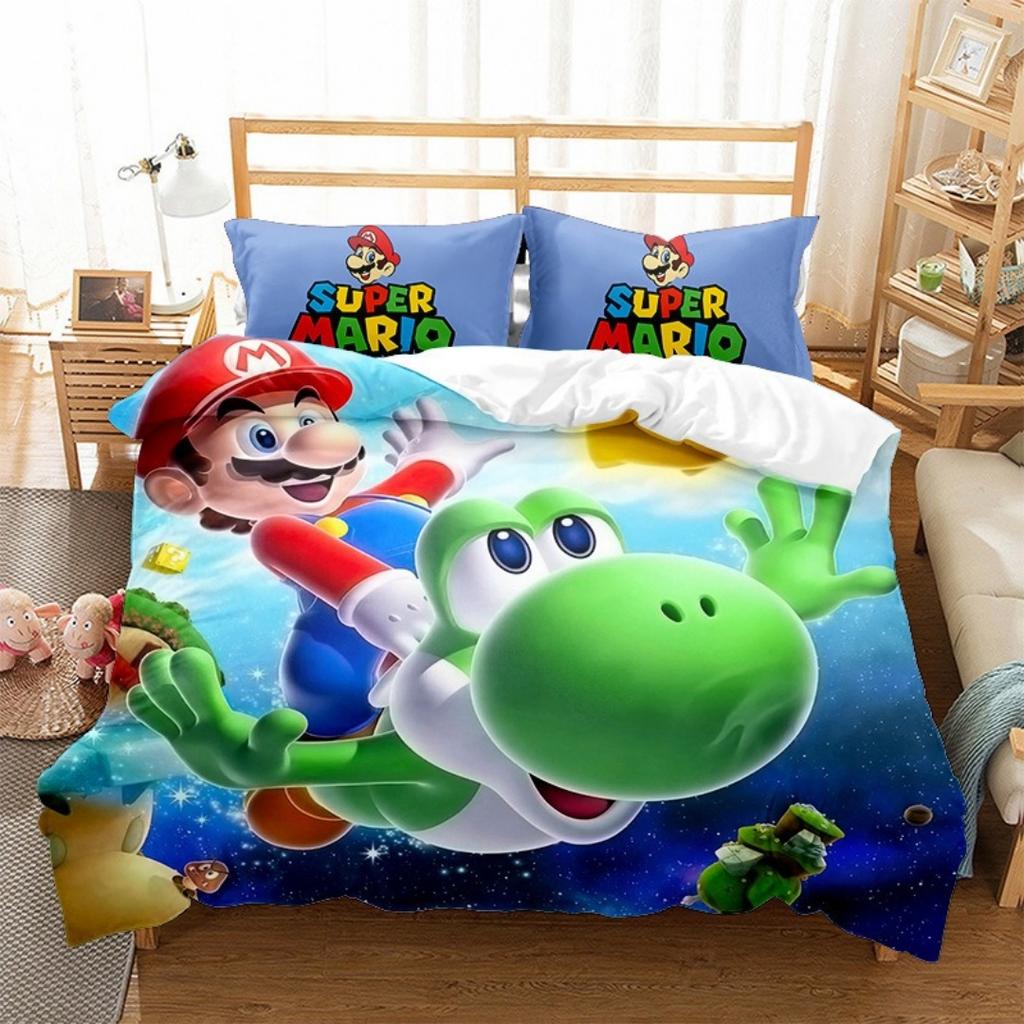 3D Teens Anime Duvet cover Super Mario unisex duvet cover and pillowcase Bedroom bed decoration children's room gift