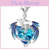Temu Transfrontalier Nouvelle Arrivée Collier Pendentif Coloré Avec Pierre de Naissance en Forme de Cœur Dragon Vente Directe Usine Gros Haojie
