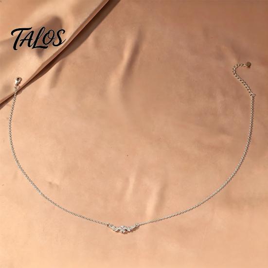 Elegant Neck Decoration 5 Petal Flower Zirconia Necklace, Minimalist Light Luxury Skin Friendly Alloy Necklace Choker for Women, Dainty Chain Layering