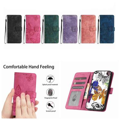 Für Nokia Serie.Nokia C110 C12 C2 C210 C22 C300 C310 C32 G310 XR21...Geldbörsenetui aus Kunstleder mit Schmetterlingsdesign, Kartenfächern und stoßfestem Schutz