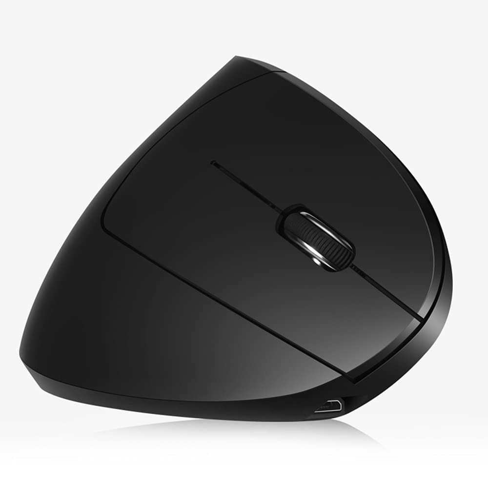 Vertical Mouse, 2.4G Rechargeable Upright Ergonomic Mouse with 3 Adjustable DPI Levels, RGB Fluorescent Light, Plug-in & Play, Gray
