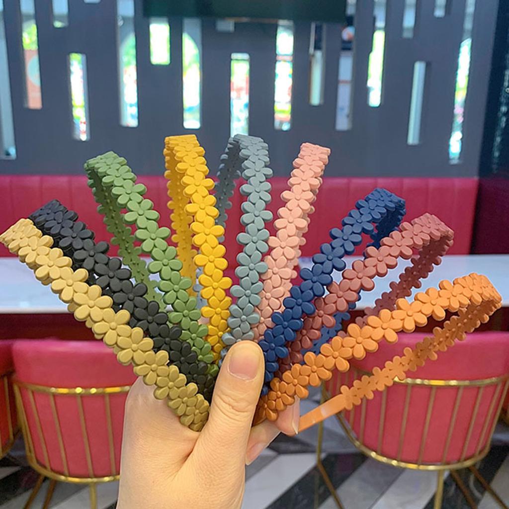 Colorful Flower Hair Hoop Girl Sweet Cute Broken Bangs Hairband For Children Daily Party Dress Up Hair Accessories Gift