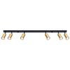 Black Elongated Ceiling Spotlight, 6-bulb, Gold Shades, 6xGU10 10W WINX SL.1388 Sollux Lighting