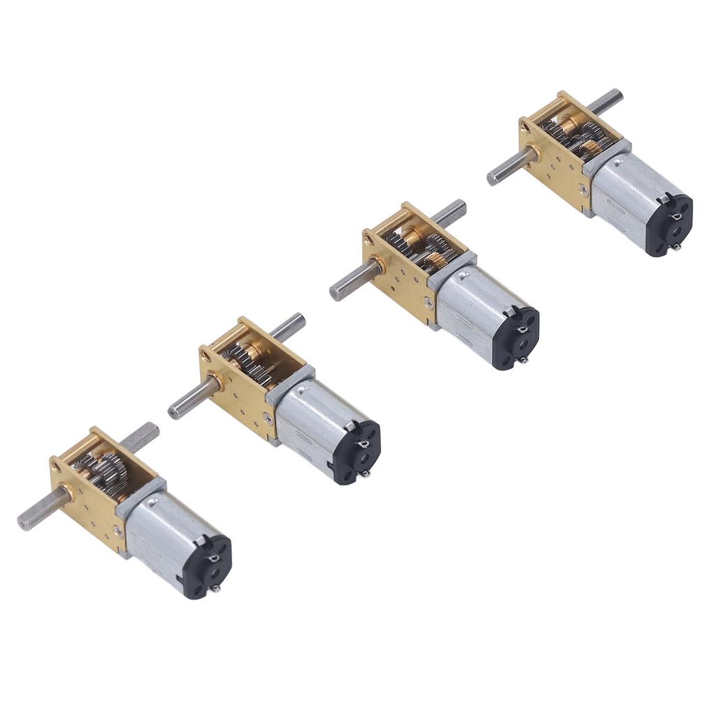 4 Stück Set DC Getriebemotor 8RPM 13RPM 26RPM 68RPM Starke Leitfähigkeit Doppelwelle Schneckengetriebe