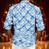 Men's Casual Long Sleeve Shirt with Christmas Print for Spring, Fall and Everyday Wear
