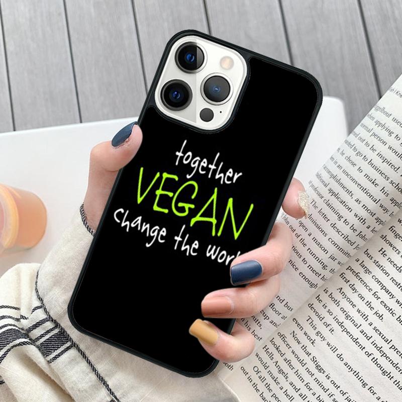 Vegan Vegetarian Quote Phone Case  For iPhone 17 Air 16 15 14 11 12 13 Pro MAX Plus Cover Shell Coque