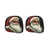 2PCS Santa Claus Print Car Seat Headrest Cover Auto Headrest Cover Set  Car Interior Decoration