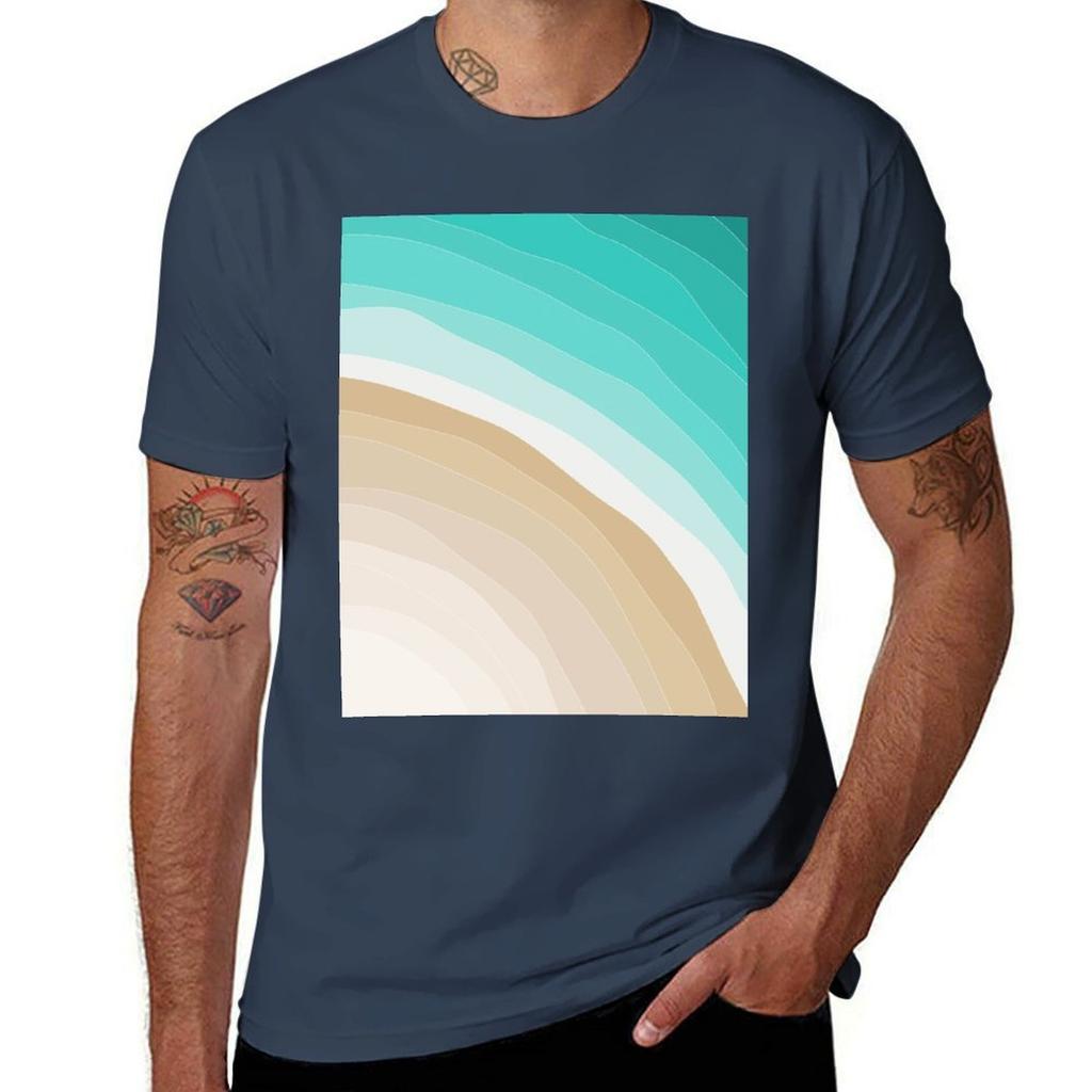 Tropical Beach Aerial 02 Turquoise TShirt Essential Solid Color TShirt