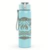 1PC Ornate layered band crest print 750ml colorful plastic sports water bottle leakproof pop up lid with straw for outdoor work home use