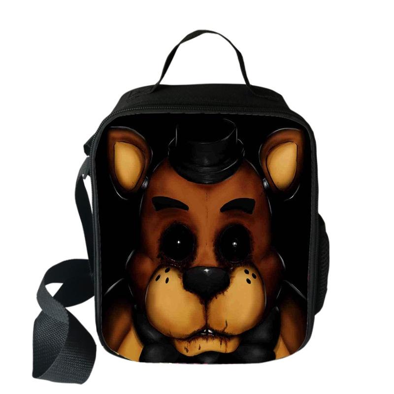 Large Capacity Five Nights At Freddy's 3d Printed Insulated Lunch Bag For Versatile Use