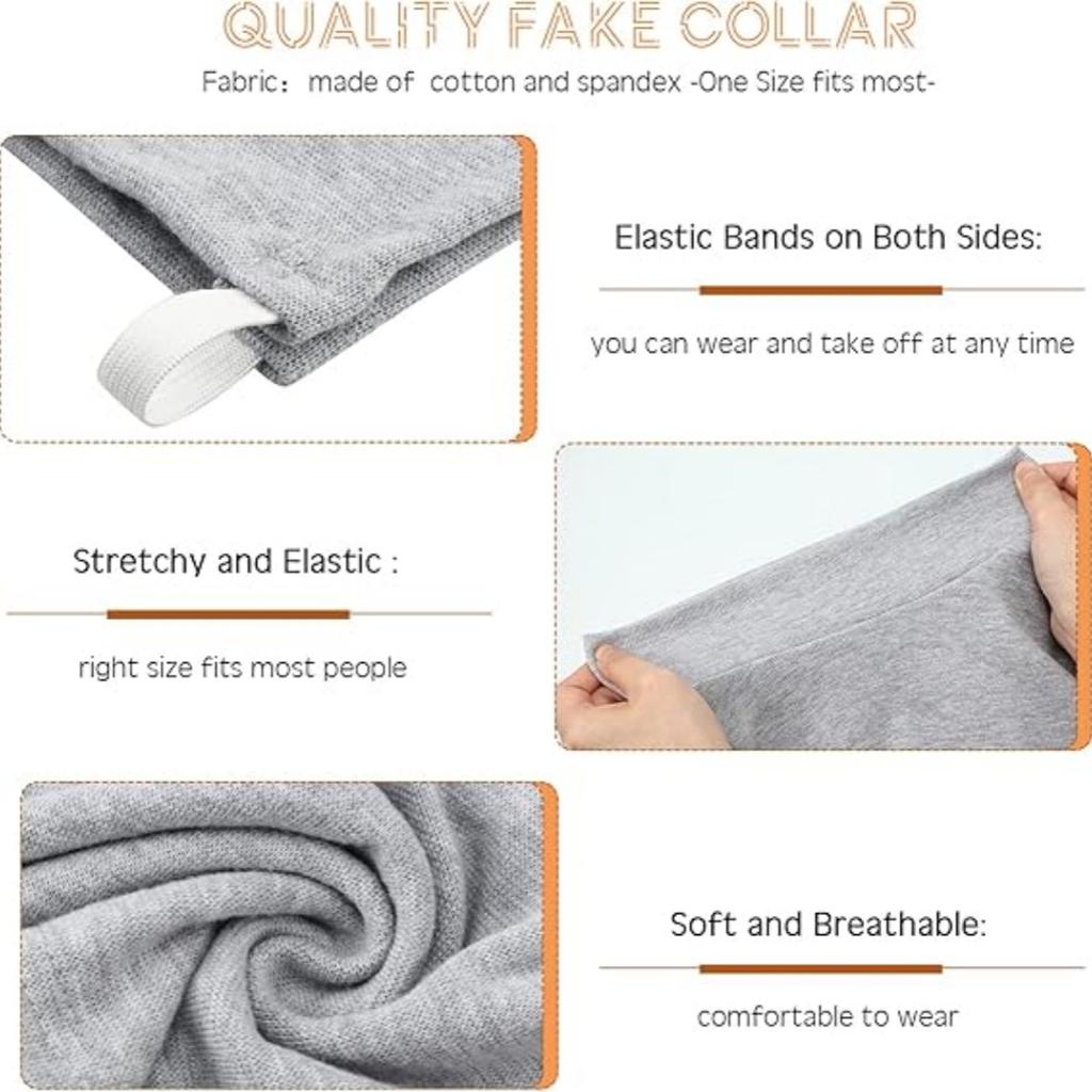 3 Pcs Fake Turtleneck Dickey Detachable Collars Set Half Top Mock Blouse Collar for Women Men Casual