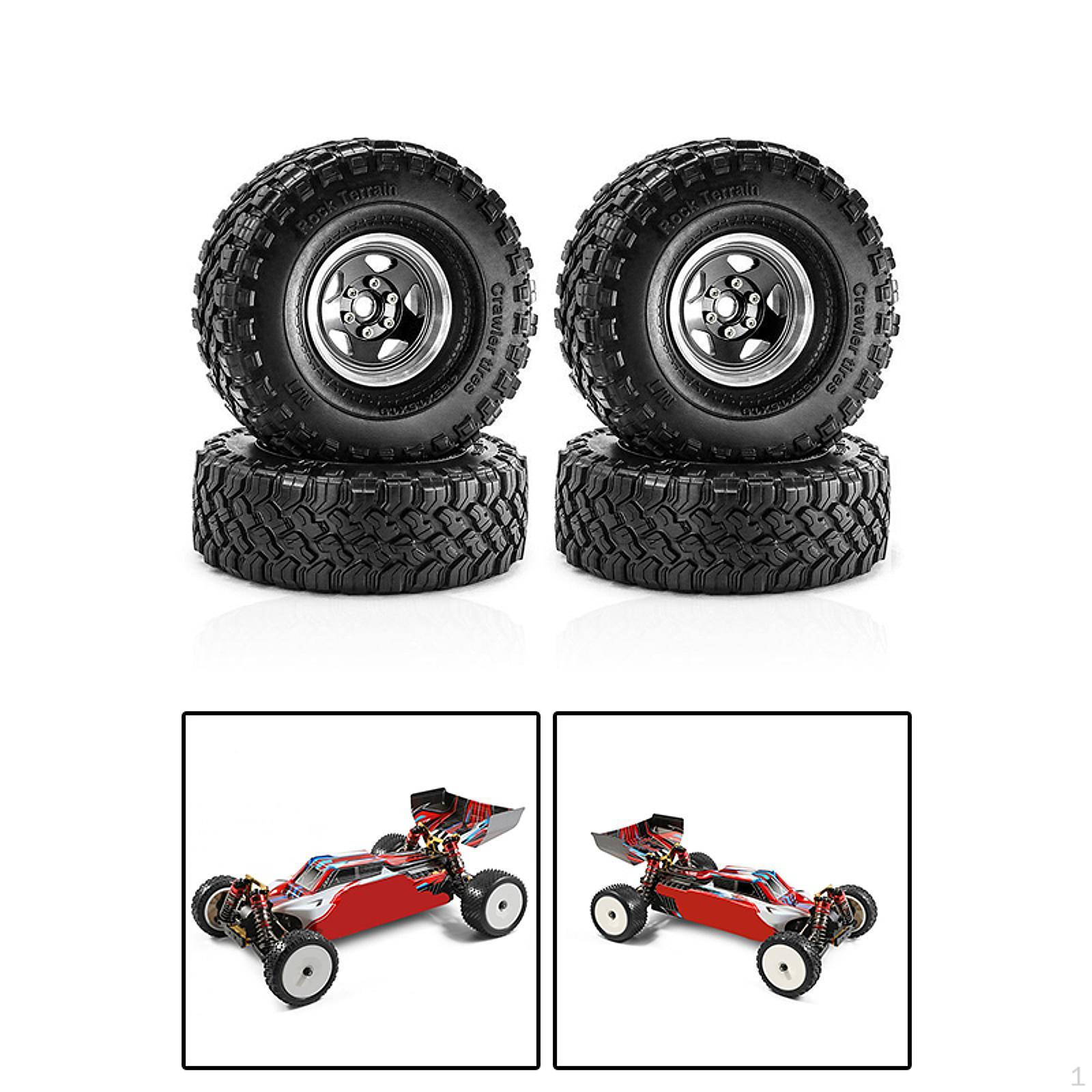 

4 шт. Автомобільні колеса та шини з дистанційним керуванням Симуляція збірки на гусеничному ходу Заміна для 90046 1:10 Black