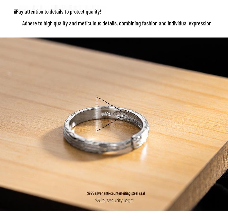 Banyan Tree S925 Silver Textured Open Couple Rings - Ideal Birthday Gift for Girlfriend