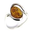 Handmade Silver Ring 'Inspiration' Amber (rhodium) - 12x8 Mm