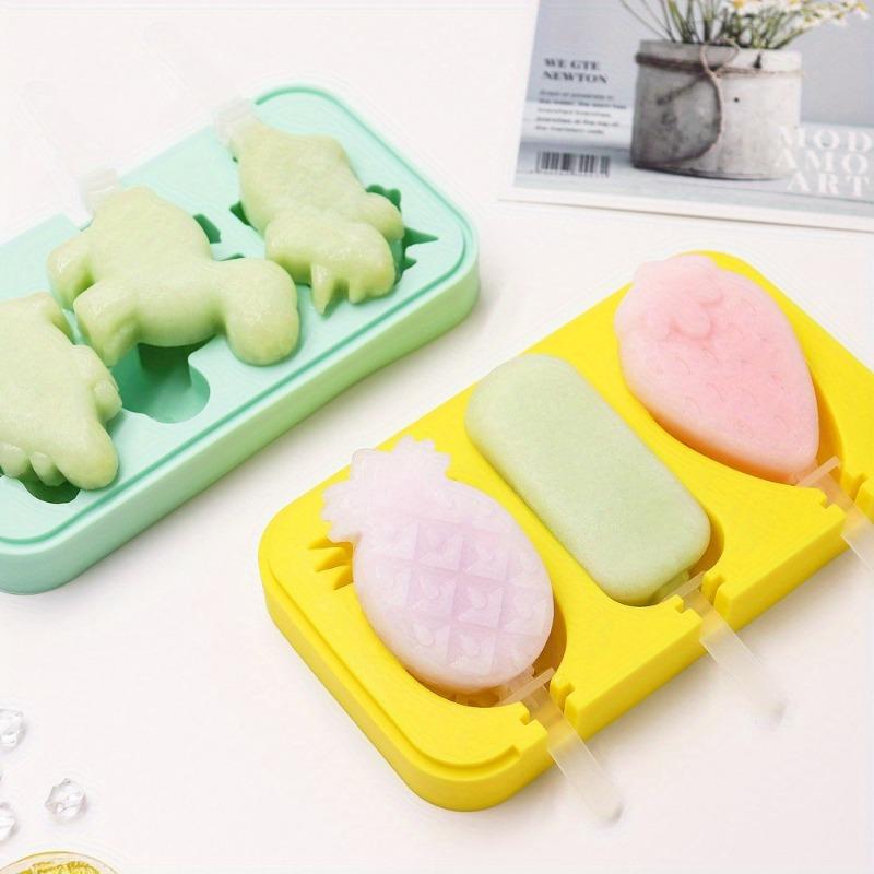 Colorful Reusables Silicone Ice Pop Mold with Sticks BPA-Free Frozen Popsicle Mold for Homemade Desserts Yogurt Juice Smoothies