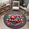 Statement Round Butterfly Multicolor Accent Rug, Non-Slip Floor Mat for Bedroom