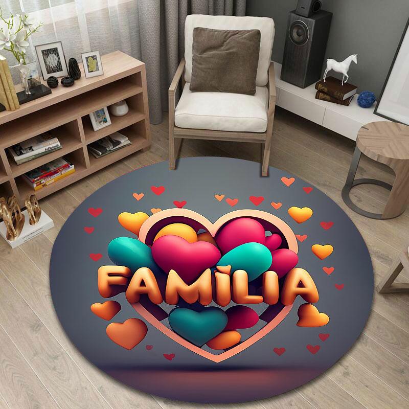 Statement Round Butterfly Multicolor Accent Rug, Non-Slip Floor Mat for Bedroom
