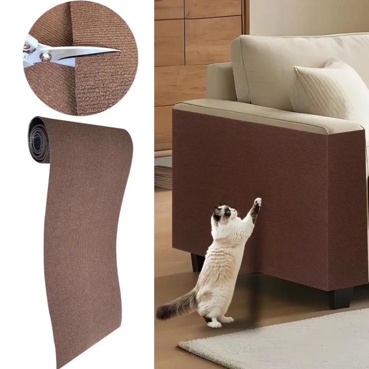 Self-Adhesive Cat Scratch Pad: Cuttable Vertical Wall Protection for Sofas