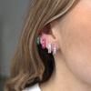 2PCS Stainless Steel Circle Hoop Earrings Women Colorful Zircon Crystal Cartilage Earrings  Trend Small Piercing Jewelry