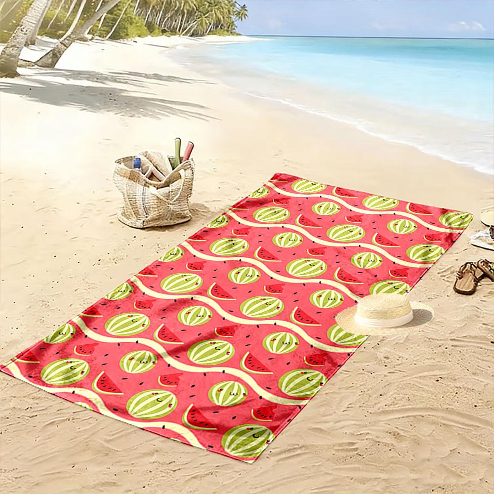 Smiling Watermelon Pattern Towel Beach Towel Quick-drying for Travel Outdoor Sports Jogging Beach and Swimming