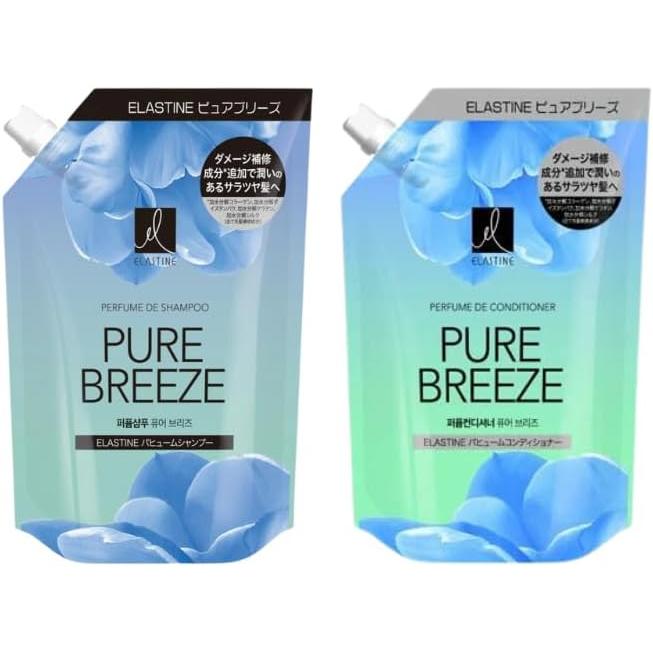 Elastin Pure Breeze Shampoo Conditioner 2 Types (Pure Breeze Shampoo Conditioner Refill 350ml Korean Cosmetics Perfume Shampoo White Rose Scent