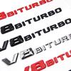 Kompatibilní s emblémem blatníku Mercedes-Benz V8 BITURBO, zadním emblémem s dvojitým přeplňováním, nápisy a samolepkami na auto.