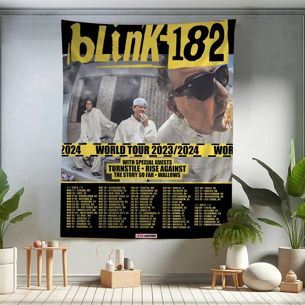 BBlink 182 Rock Band DIY Wall Tapestry Hanging Tarot Hippie Wall Rugs Dorm INS Home Decor