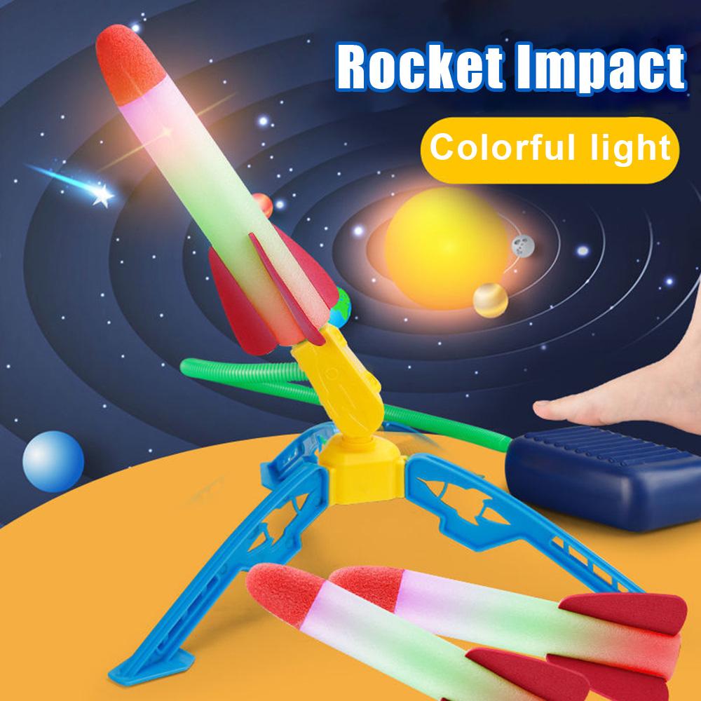 Toy Rocket Launcher For Kids With 3 Foam Rockets And Toy Air Rocket Launcher