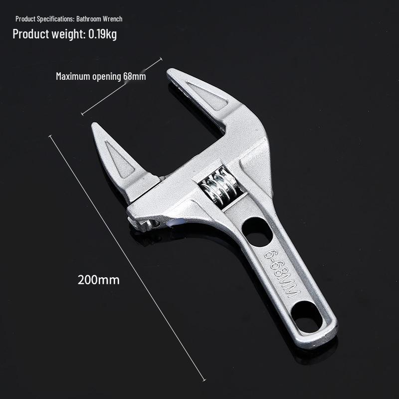 

Aluminum Alloy Short Handle Adjustable Bathroom Wrench with Large Opening Bulk Bathroom Wrench