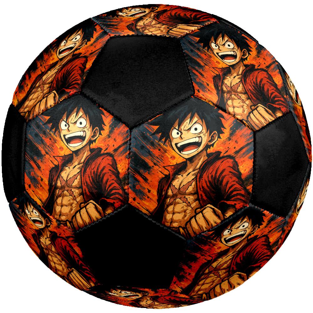 One Piece Anime Epic Illustration Soccer Ball Colorful All Ages Machine Stitched PVC Competition Ready Durable High-Bounce.SIZE5