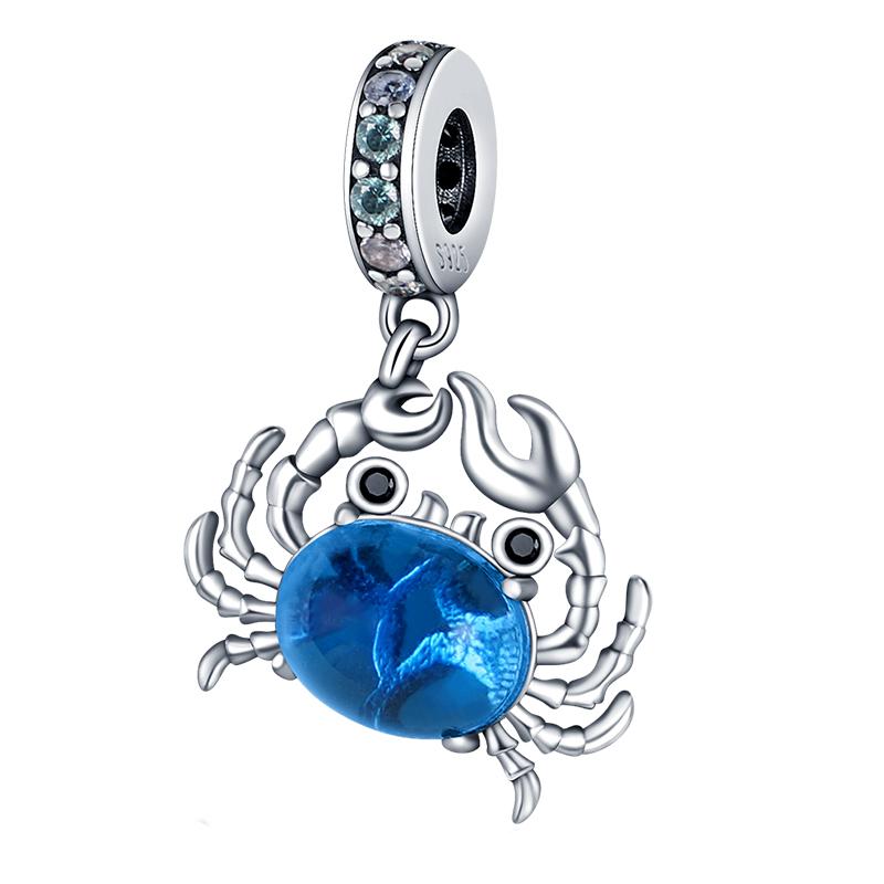 Fashion 925 Silver Summer Ocean World Series Sea Turtle Starfish Crab Octopus Charms Beads Fit 925 Bracelet DIY Jewelry
