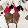 Slim Fit Sexy Lace Corset Top Push Up Hollow Suspender Vest Streetwear Floral Lace Camisole  Girl