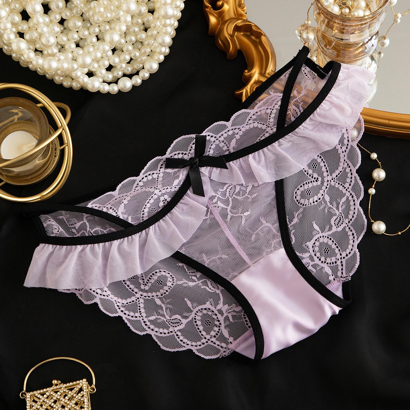 

Трусики з мереживом з низькою посадкою Трусики для жінок-феї L світло-фіолетового кольору