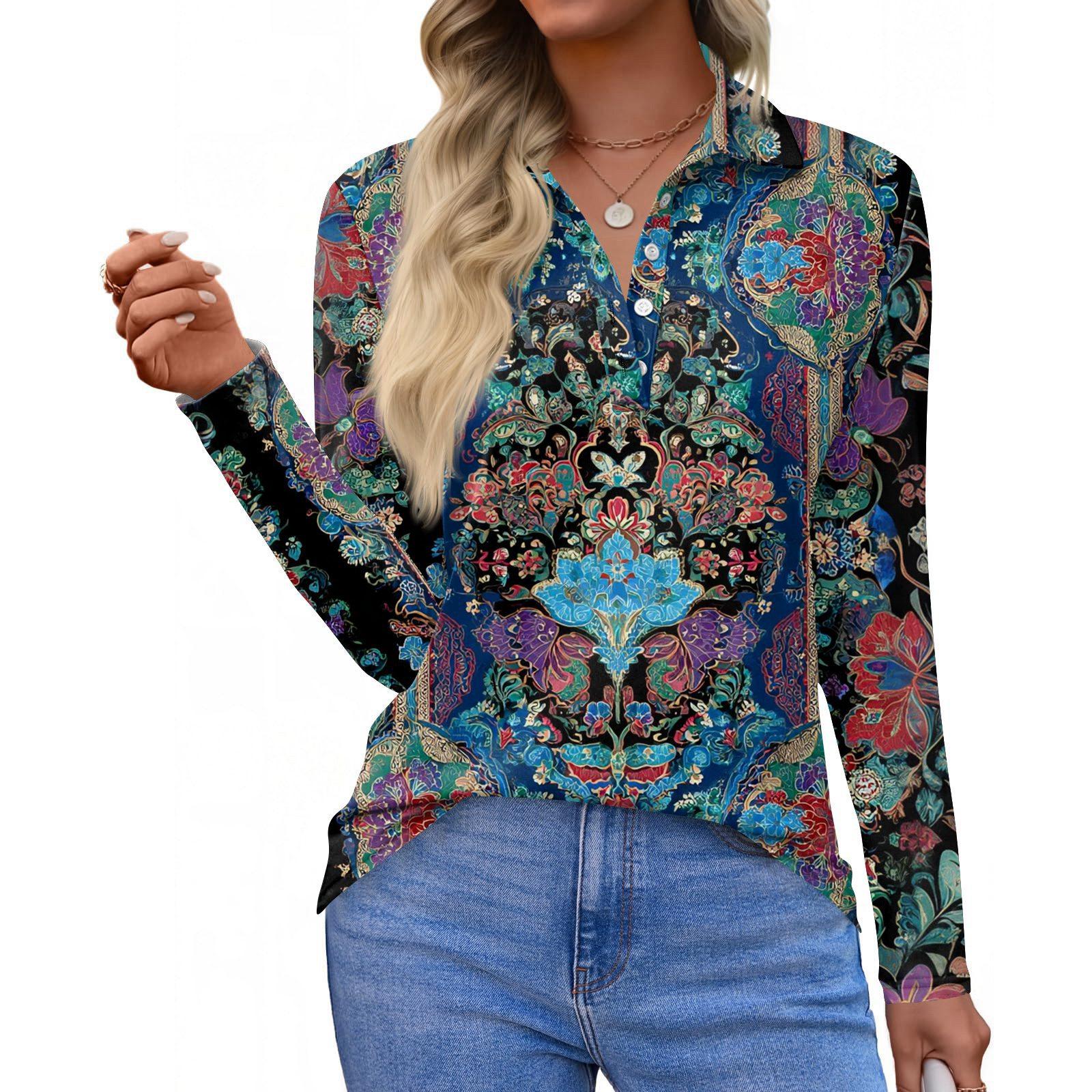 

Женская модная повседневная рубашка с короткими рукавами и принтом с лацканами, женские топы на пуговицах M