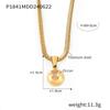 18k Gold-Plated Titanium Steel Geometric Zircon Pendant Necklace - European & American Fashion Style