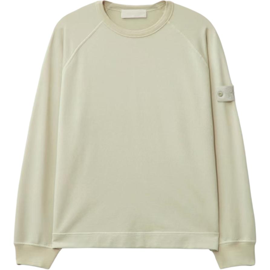 Stone Island Ghost Series Ss25 Ghost Pieces Lightweight Cotton Crew Neck Sweatshirt Unisex Sweatshirt Beige K1S1561000-11S00F3-V0090